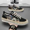 Hot Sale Ethnic Style Men's Canvas Shoes Sewing Casual Flat Shoes Man Breathable Fisherman Shoes Men Espadrilles Zapatos Hombre
