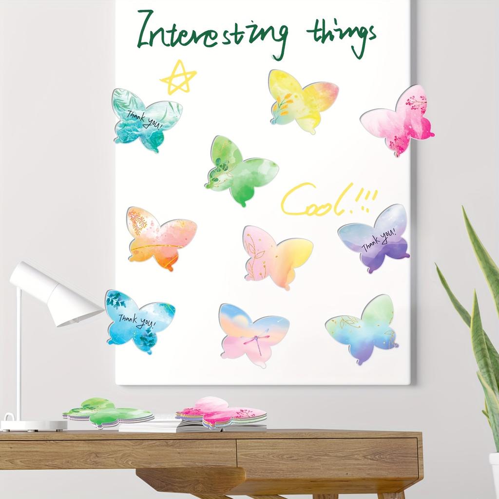 12 Pcs Colourful Butterfly Sticky Notes Memo Pads Office Stationery Handbook Stickers School Supplies