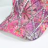 Floral Rhinestone Baseball Cap for Women, Sparkly Lace Pattern Adjustable Sun Hat