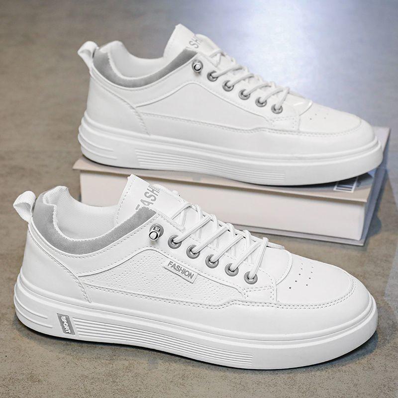 Outdoor men's shoes spring and summer new student leather surface youth board shoes men's versatile leisure sports tide white shoes