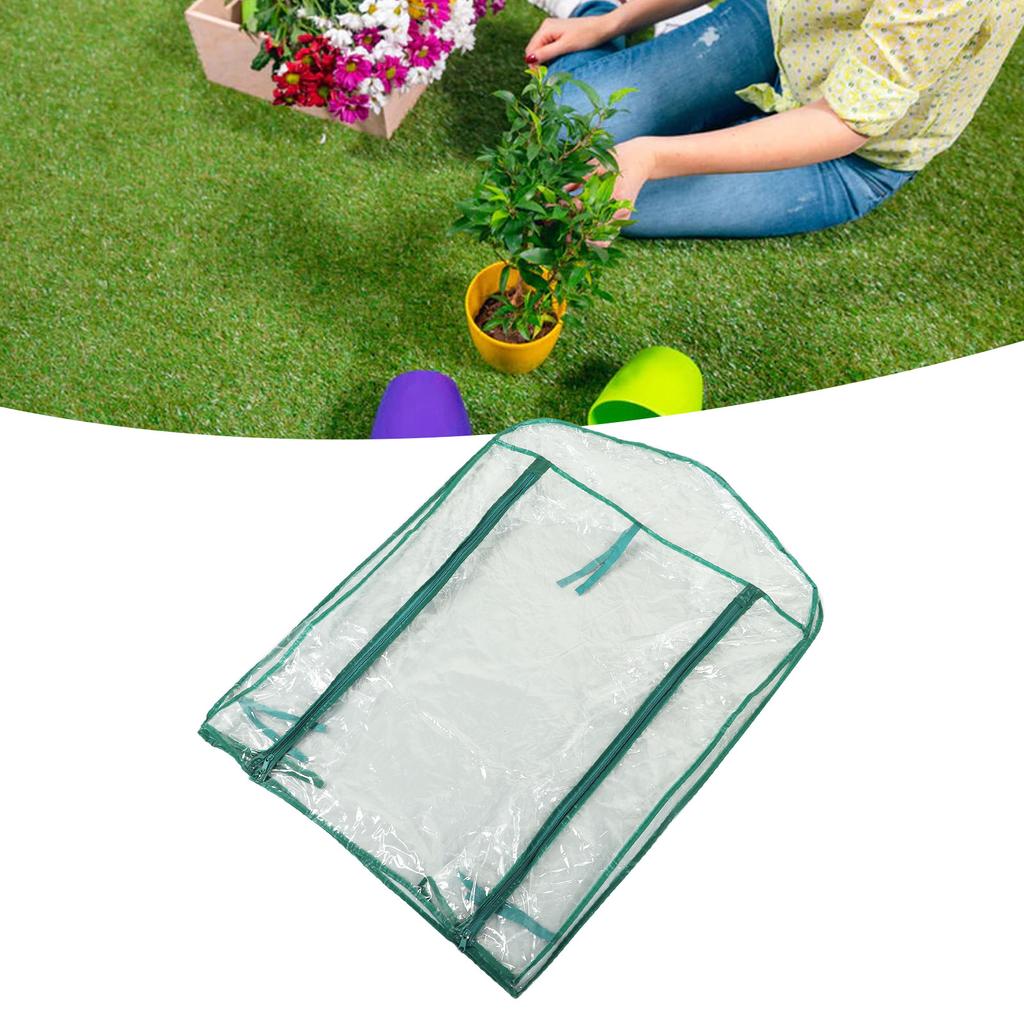 Greenhouse Replacement Cover Transparent PVC 69x49x92cm Mini Plant Cover for 2 Tier Shelves