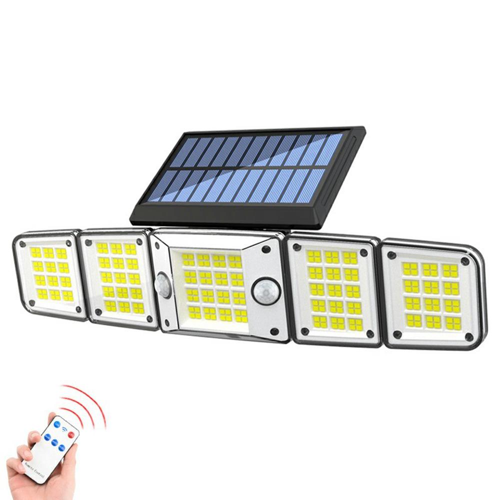 

TY10707 5 Heads Integrated Wall Light 280 LED Waterproof Motion Sensor Solar Lamp with Remote A