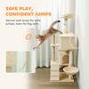 140cm Large Cat Tree Tower With Sisal Scratching Posts Condos Plush Perches Hammock Ladder Beige