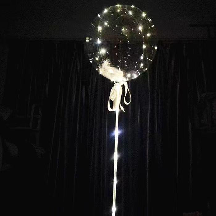 Transparent Floating Bobo Balloon Feather Decoration for Birthdays, Engagements, Banquets, and Weddings