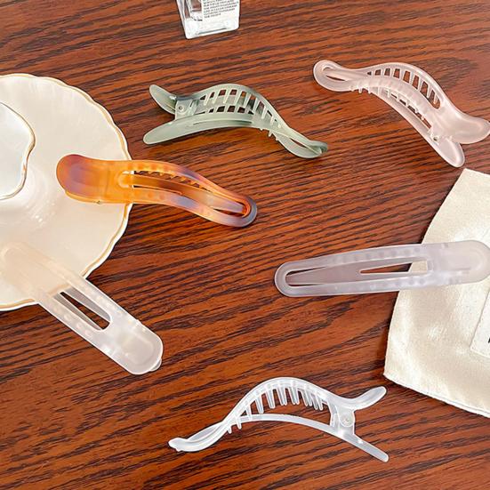 Hair Clips Apricot Flat Duck Bite Pin Rust-Resistant Reusable Large Side-Smooth Flat Clip Hair Accessories