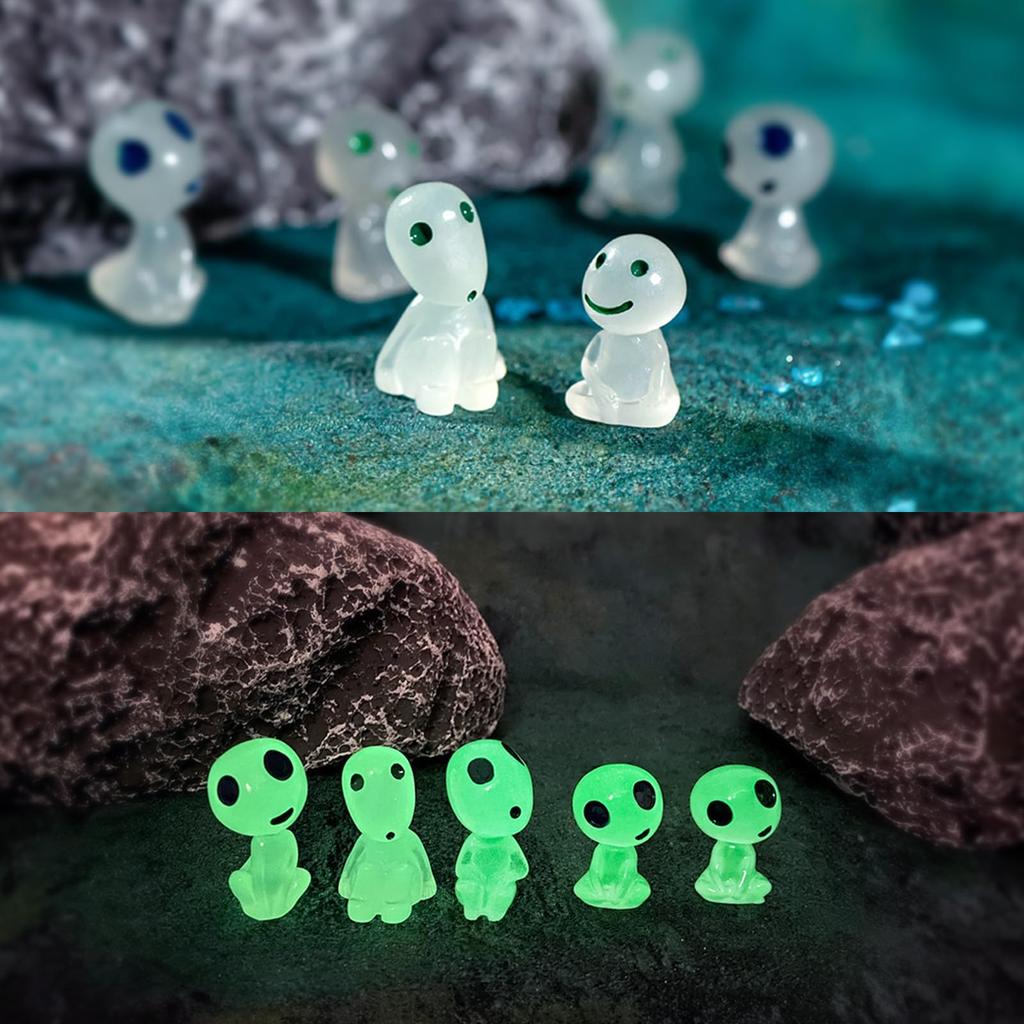 Kodama Luminous Mononoke 15 Fish Moss Flower Pot Glow In the Luminous Christmas Present 15 Figures, Pieces, Luminous, Cute, Miniature, DIY, Garden,