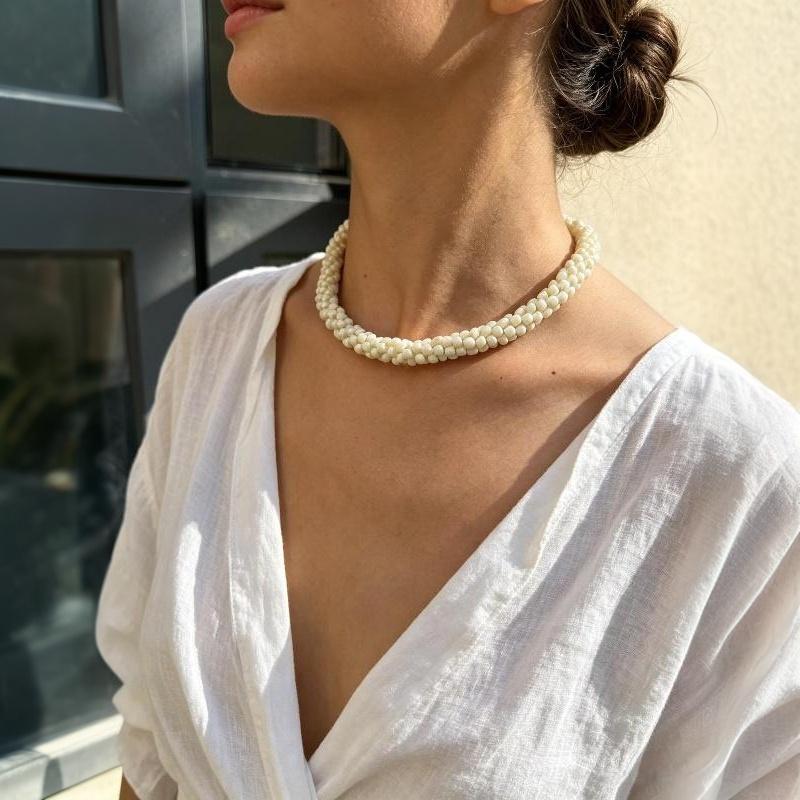 Fashionable Exaggerated Retro Beads Women'S Necklace Bohemian Creative Design Production Banquet Wedding Party Jewelry