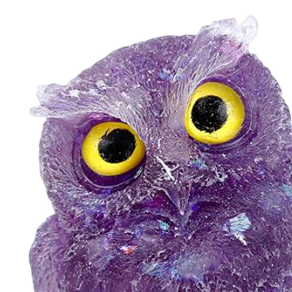3D Owl Statue Collection Miniature Decor Crystal Decoration for Tabletop Office Bookshelf