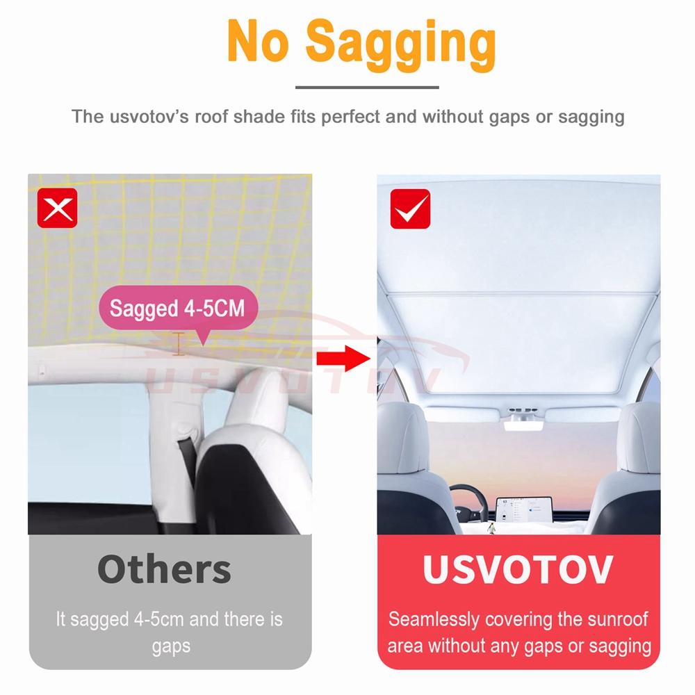Sunshade Sunroof For Tesla Model Y Juniper Model 3 2025 2025 Upgrade Ice Cloth Buckle Sun Shades Glass Roof Front Rear Skylight