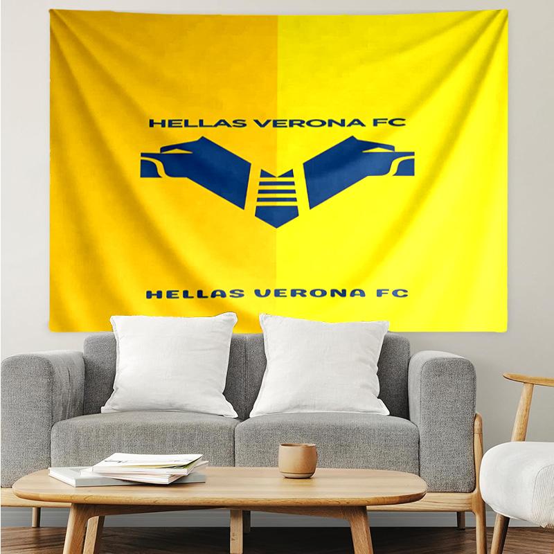 Hellas Verona Fc Crest Tapestry, Unique Design Tapestry, Suitable for Bedroom,Livingroom, Playroom,Heartwarming Fan Holiday Gifts