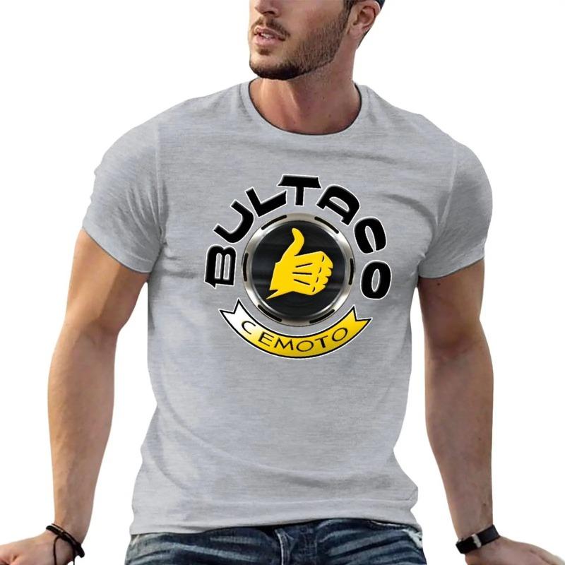 Streetwear Klassisches Herren Sommer T-Shirt Hohe Qualität Bultaco Cemoto Motorräder Print Tee Unisex Mode Rundhals T-Shirt Schwarz