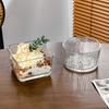 Nordic Clear Glass Dessert Bowl Hammer Pattern Bird's Nest Design Yogurt Pudding Cup Ice Cream Breakfast Bowl For Home