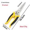 Stainless Steel Multi-Purpose Electrician's Scissors: Tin Snips, Wire Cutter, Stripper, Crimper.