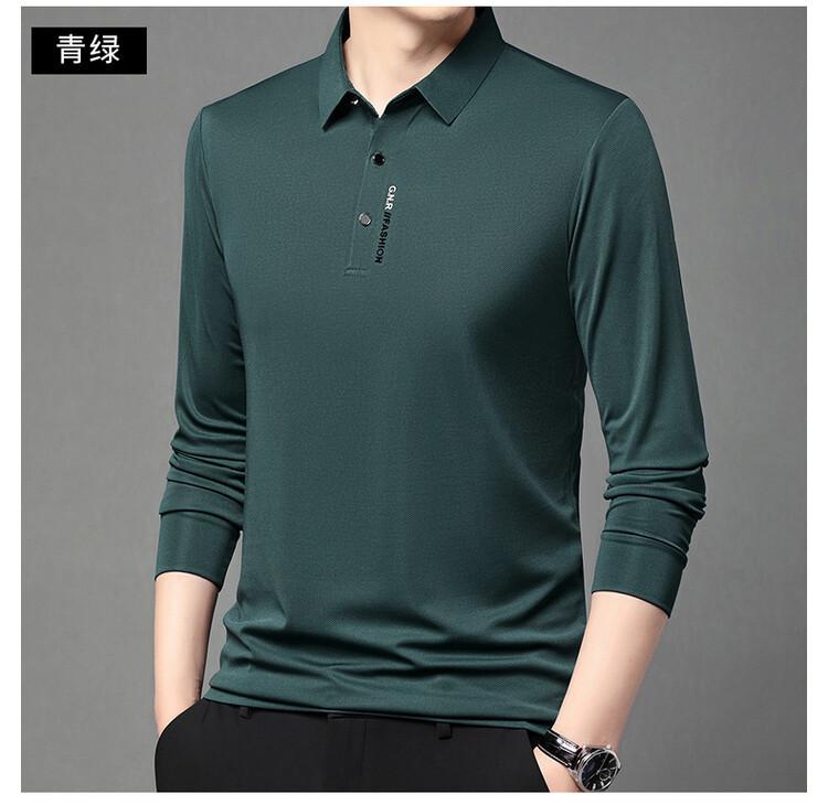 Men's Long Sleeve Polo Shirt Collared Solid Color Business Casual Top Pullover Golf Shirt Tee Tops