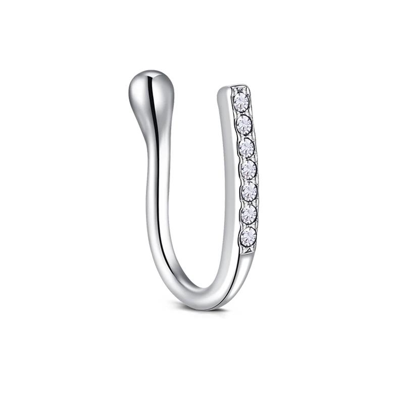 1Pcs Stainless Steel Nose Ring Hoop C Shape Septum Rings Non Piercing Ear Clip Earring Fake Nose RingsWomen Piercing Jewelry