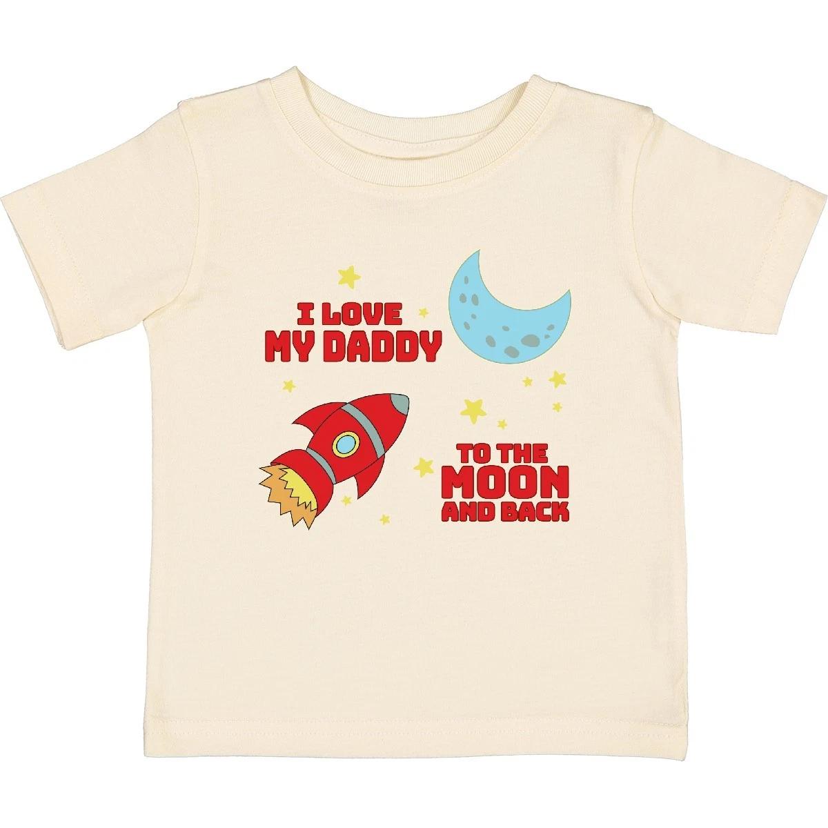 Inktastic I Love My Daddy To The Moon And Back Baby T-Shirt Family Dad Father 100