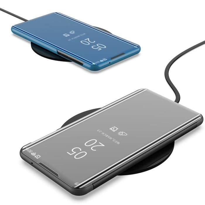 Coque - Xiaomi - Redmi Note 8 - Etui à Rabat Miroir - Antichoc - Fonction Stand