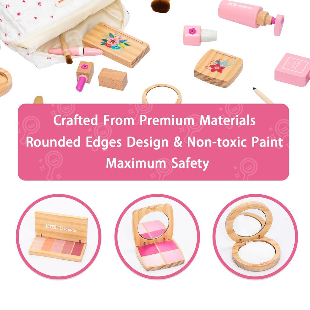 UMU Makeup Set for Girls, Gift, Toy, Kids Cosmetics, Water-Removable, Christmas Gift, Wooden Dresser, Educational Toy, Elementary School Student Toy,