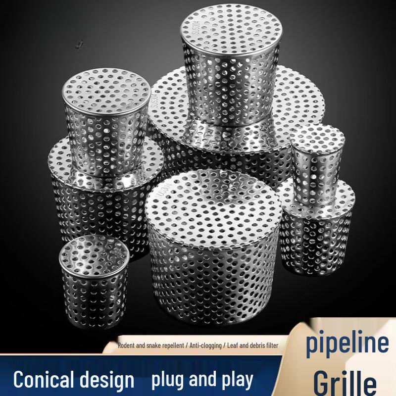 MDNG 304 Stainless Steel Conical Drain Filter (50-63mm Pipe, 3-Pack)