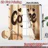 2pcs, 2D FLAT PRINTING Curtains (Without Rod) Coffee Bliss Contemporary Modern Curtains Fabric Curtains Versatile All Use for