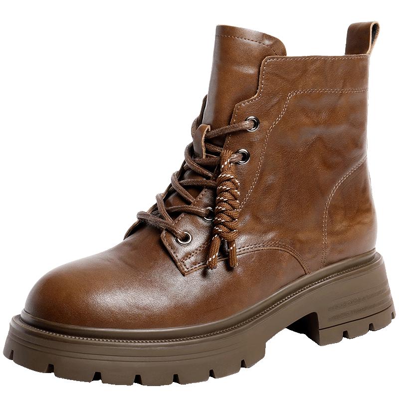 Belle Women s Genuine Leather Martin Ankle Boots 37