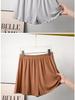 Damen High Waist Bambus Baumwolle Rüschenshorts - Übergröße, Lässig, Weites Bein, Sommerbekleidung