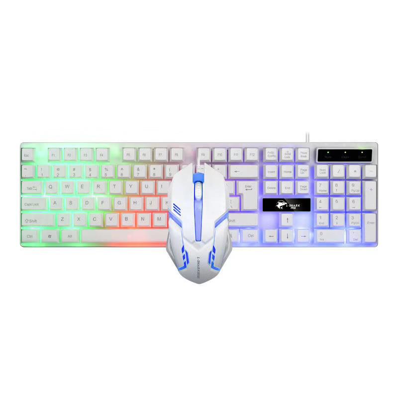 T350 Colorful Luminous Gaming/Office USB Wired Keyboard and Mouse Set