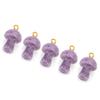 5pcs Crystal Mushroom Pendant Natural Crystal Hand Engraved DIY Mushroom Charm for Necklace Bracelet Jewelry Making