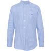 Polo Logo Embroidered Plaid Button Loose Long Sleeve Shirt Men Shirts Blue 710928252-002