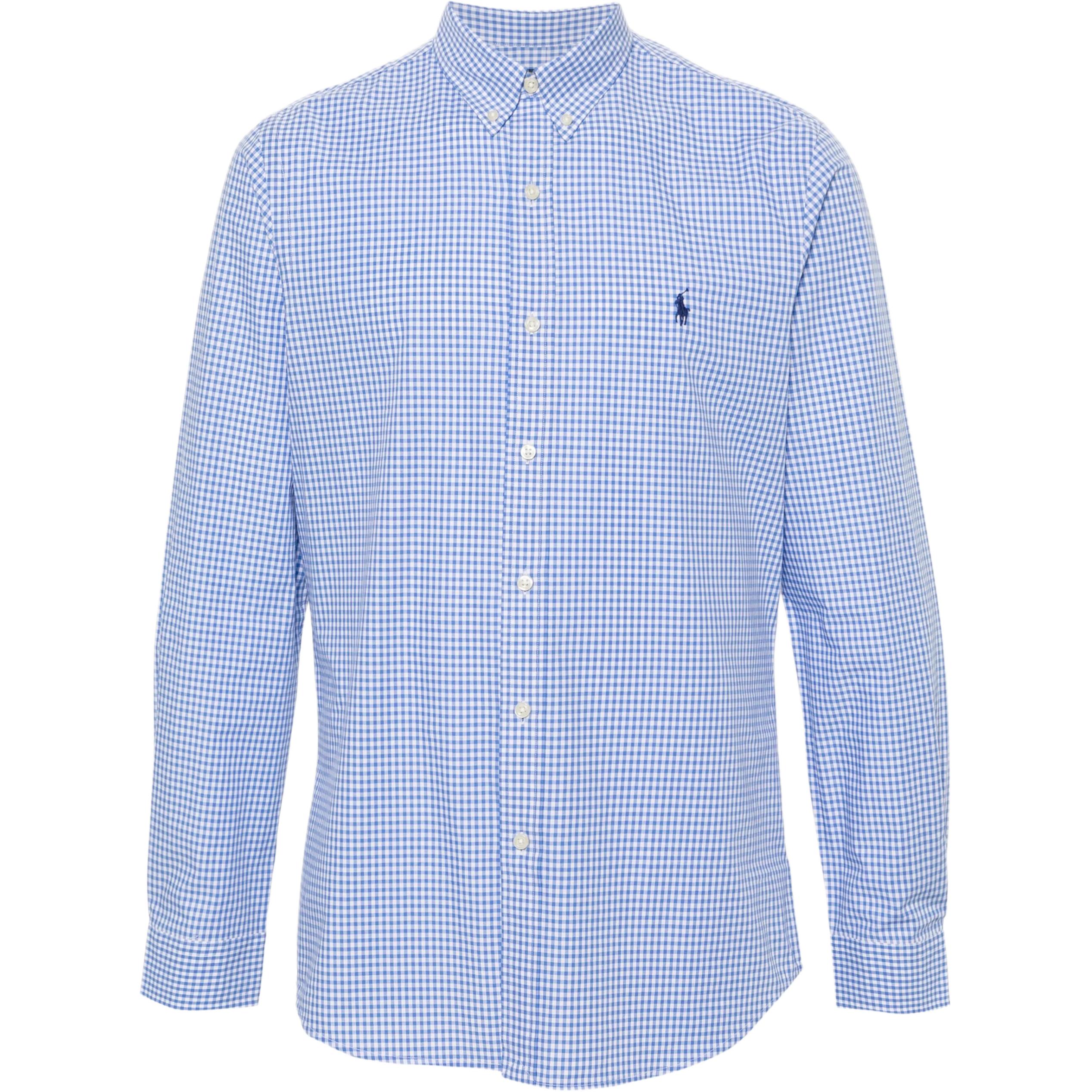 

Polo Ralph Lauren Logo Embroidered Plaid Button Loose Long Sleeve Shirt Men shirts Blue 710928252-002 L