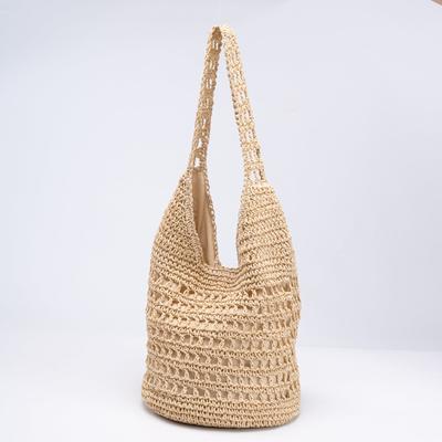 One-shoulder Hollow Straw Bag, New Hand-woven Bag, Large-capacity Bucket Bag, Tote Bag, Vacation Beach Bag, Women