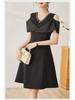 Nanyou Elegant Diamond V-Neck Off-Shoulder Slim Dress for Women