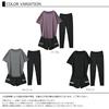 JANJAM Plus Size Short Sleeve and Size 3L Women's 3-Piece Set Mesh-Trimmed T-Shirt, Shorts, Leggings, Sportswear, Purple,