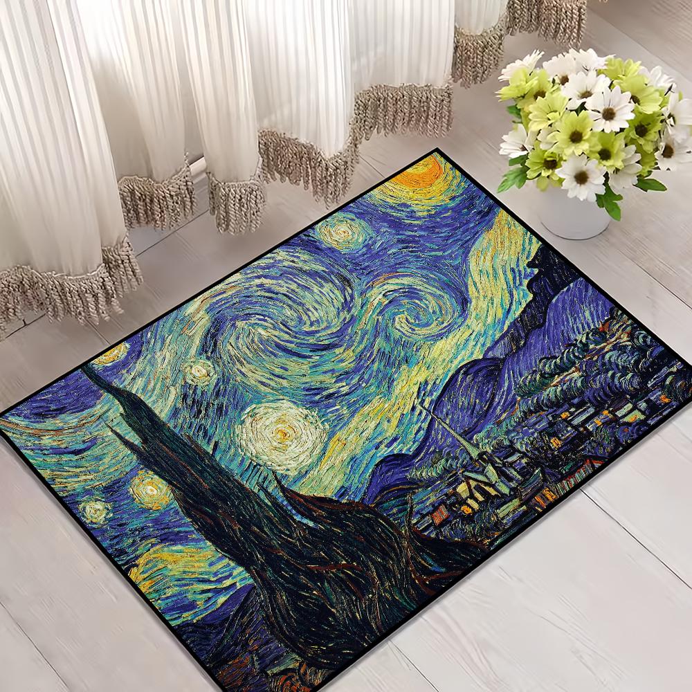 Umění olejomalby související s Van Goghem Vstupní rohožka Vítejte Vstup Balkon Koupelna Podlaha Protiskluzová rohožka Koberec do ložnice Domácí dekorace