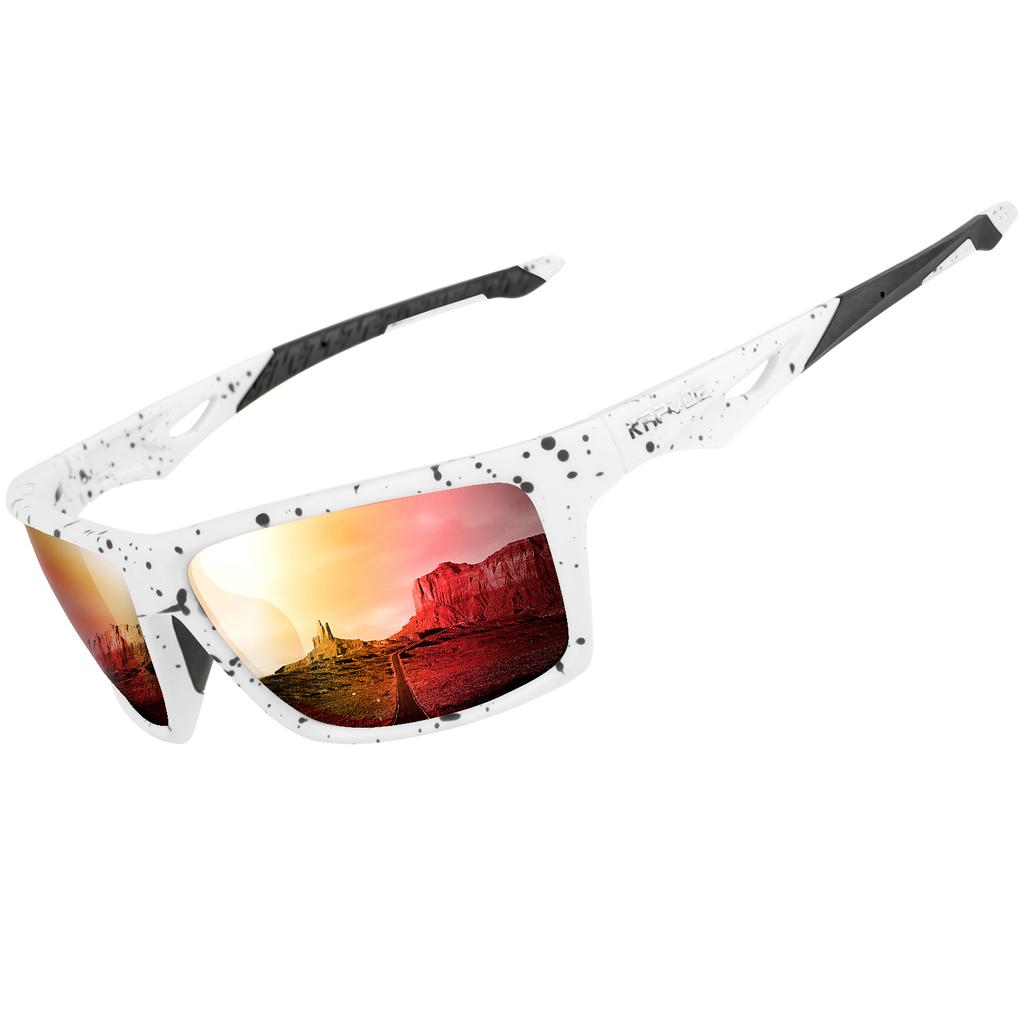 Lunettes de soleil polarisées Kapvoe Mode Sports d'extérieur Lunettes UV400 Lunettes de camping pêche Lunettes de randonnée course à pied pour hommes Cycl