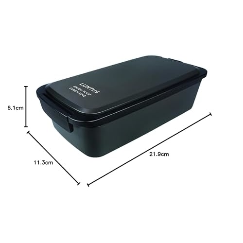 Asvel Bento Box, Microwave and Dishwasher Safe, Leak-Resistant, Single Tier, Lantus FC-800 (with Bag), Ag Antibacterial, Black