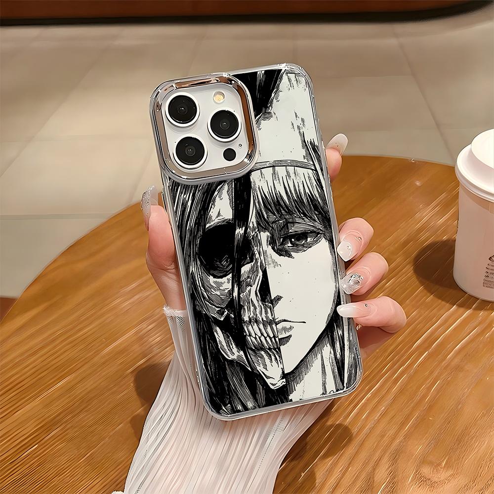 Hot Anime Black Attack On Titan Phone Case For iPhone 17 16e 16 15 14 13 12 11mini Pro Max X XR XSMAX 8 7 Air Plus Soft Cover