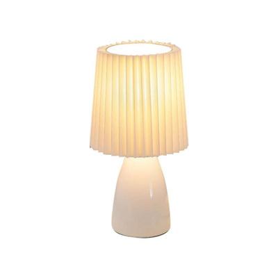 USB Retro Plisseret Sidebordslampe Sød Skrivebordslampe til Soveværelse Trinløs Dæmpning Sengelampe Dekor LED Lys Hvid