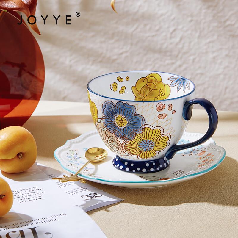 JOYYE Handbemalte Keramik-Müslischale mit Blumenmuster
