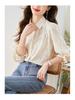 Women's Long Sleeve Pure Cotton Embroidered White Shirt - 2025 Spring Collection