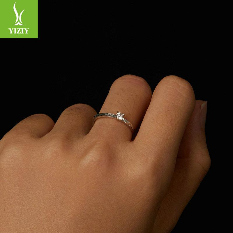 Shining Moissanite Single Ring Lady, Personality Charm Car Flower Craft 925 Sterling Silver Ring Ring