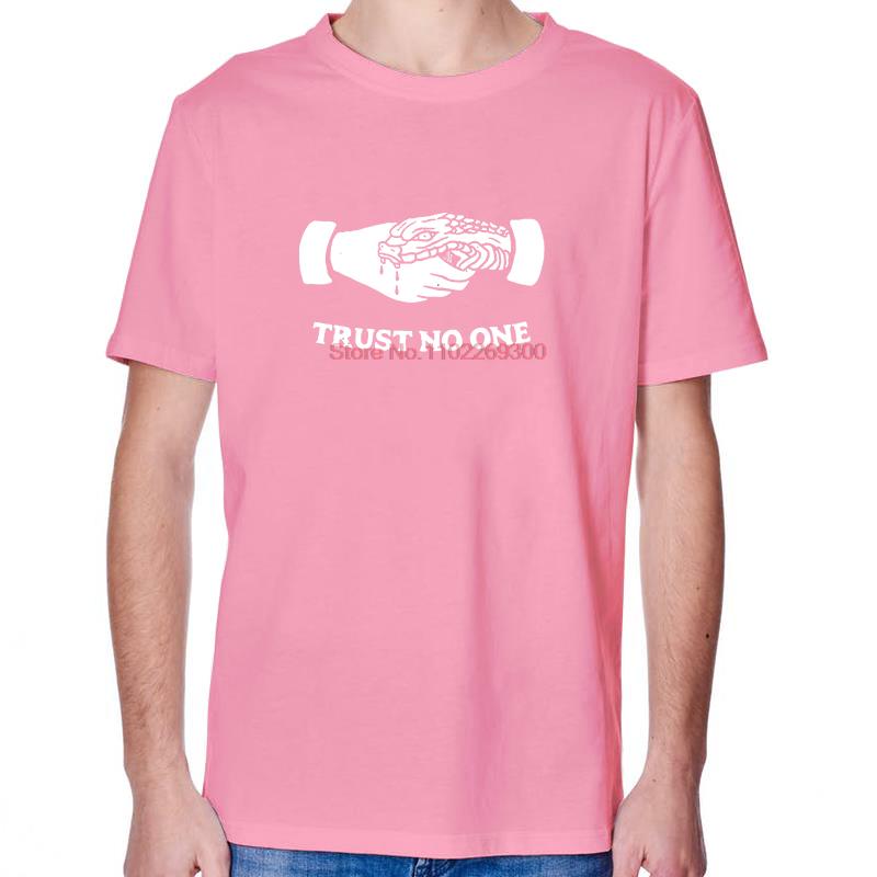 Trust No One Snake Handshake Funny Shirts Graphic Tee Summer Tops  TShirt New Arrival Goods Cotton New Shirts And TShirts