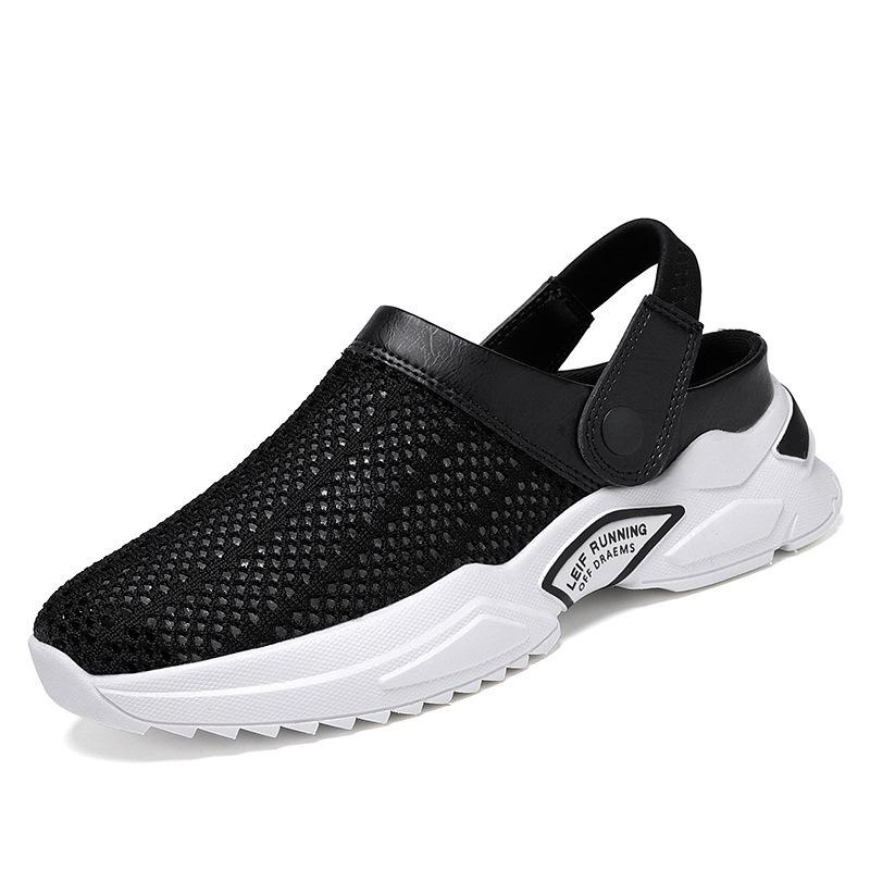 

2025 cold sticky flip-flops large size men s half slippers men s sandals student hole bag head sandals beach shoes 47