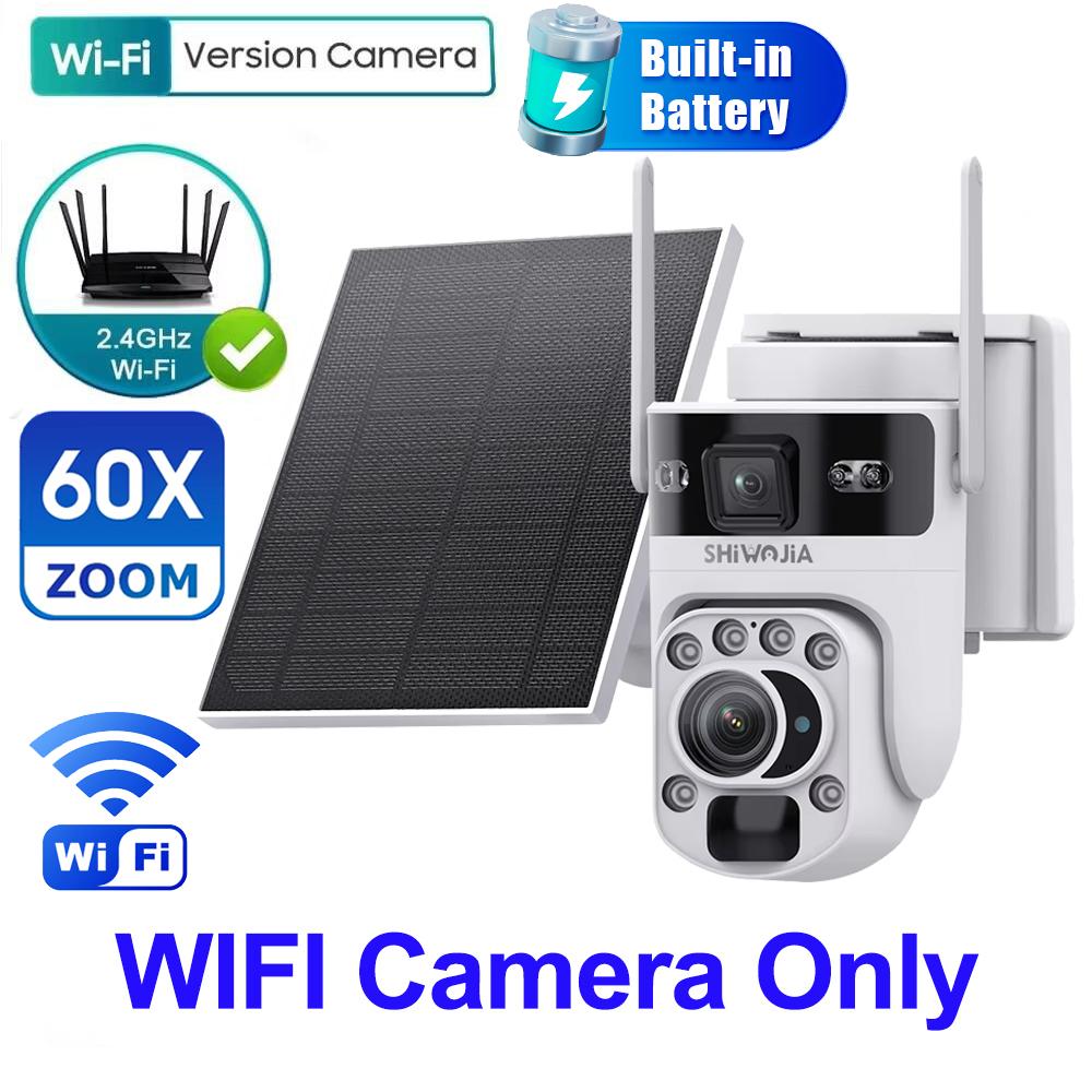 

SHIWOJIA 60X ZOOM Powered Camera 4G SIM 12MP 8W Solar Panel 10500mAh Battery WIFI Security PTZ Cameras Humanoid Tracking верблюд
