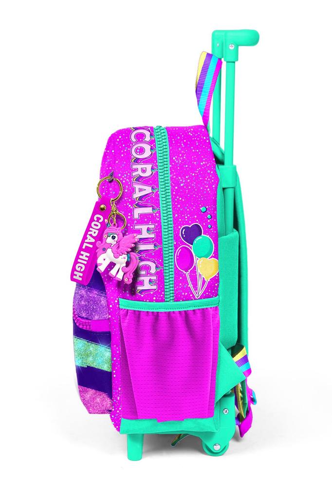 Minik Yuva Trolley-Rucksack Rosa Wassergün Einhorn-Muster Zweifach 24058