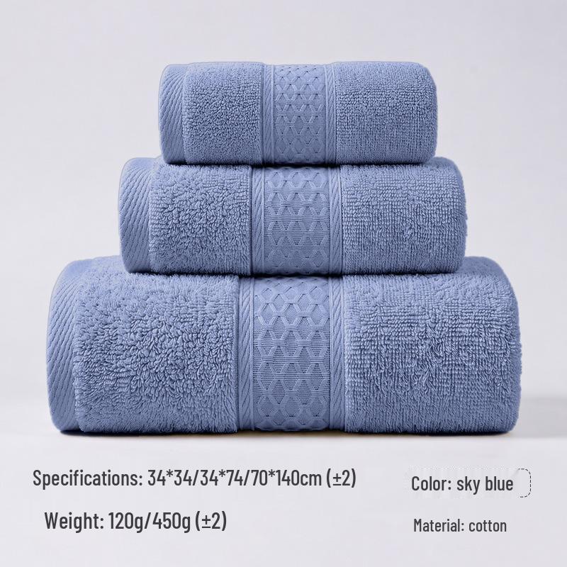 Toalha de Banho e Rosto Bordada de Algodão Puro Espesso - Altamente Absorvente, Perfeita para Uso Doméstico ou Presentes