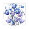 Badezimmer-WC-Aufkleber, modernes minimalistisches blaues Blumen-Schmetterlingsmuster, selbstklebende Gemälde für die Badezimmer-Wohnzimmerdekoration