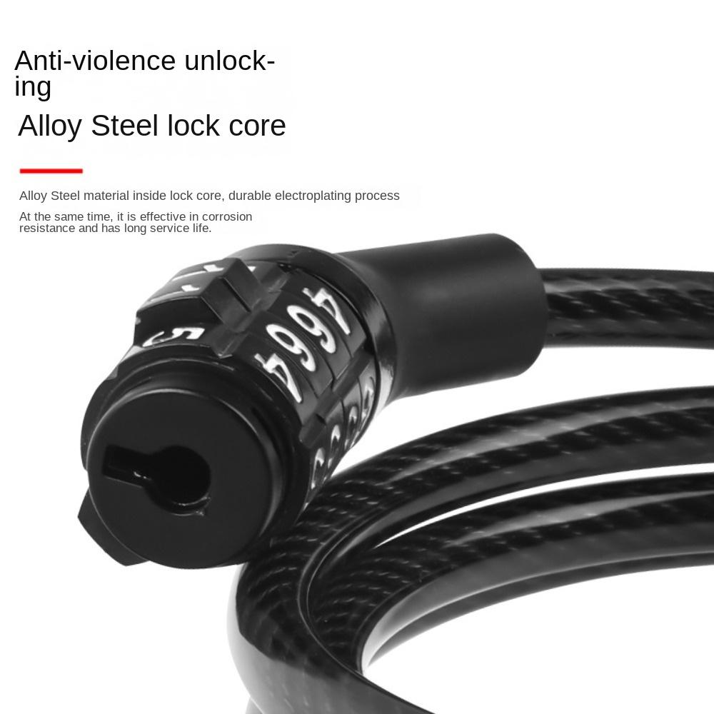 Anti-theft Bike Lock 4 Digit Code Bike Cable Lock Bike Parts Password Bicycle Locks  Scooter