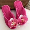 Butterfly Orchid Flip Flops Women's New Summer Fashion Flat Bottomed Soft Bottomed Beach Slippers