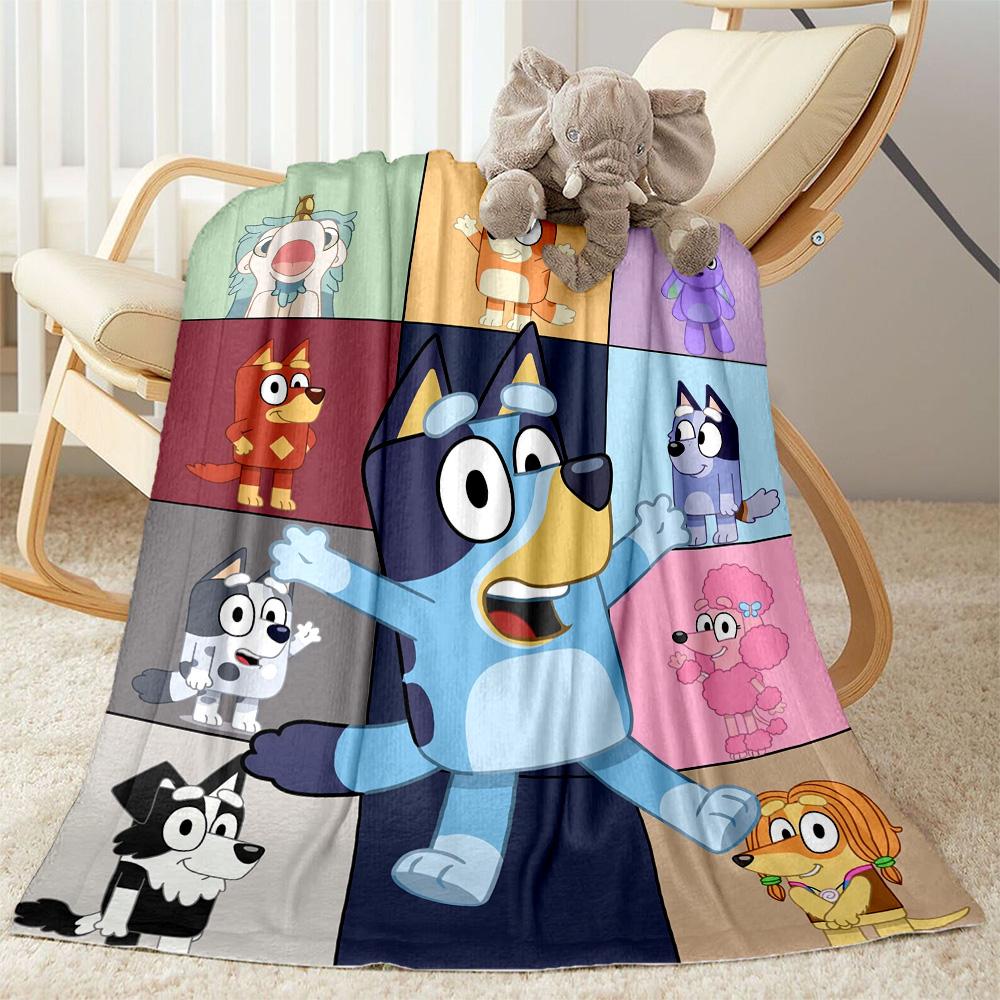 Bluey's Blue Fun Blanket Soft Warm Cozy Perfect for Office Chair Office Chair All-Season Use Stylish Decor Suitable for Gifting Relatives and Friends